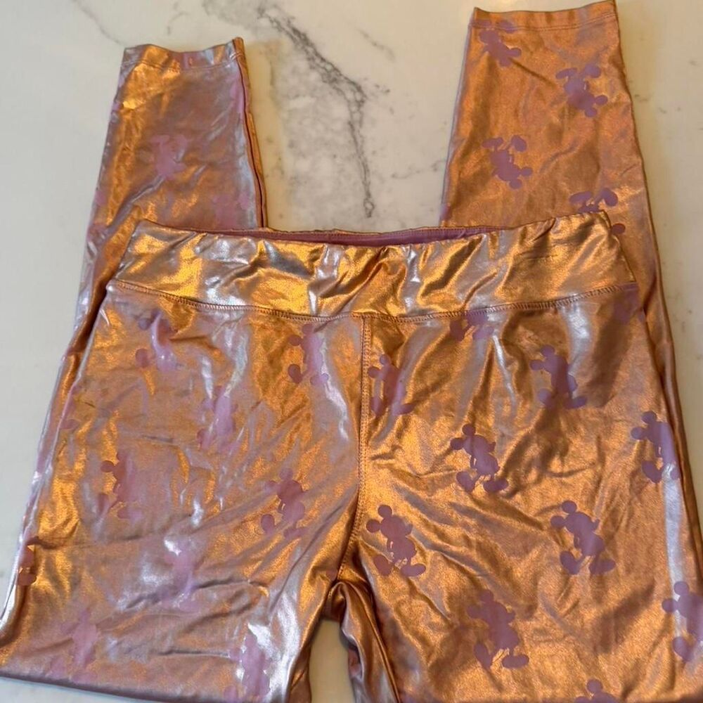 Disney Women's Pink and Gold Leggings